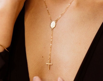 Gold Rosary Necklace - Etsy