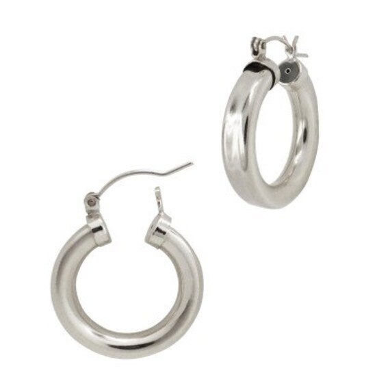 Thick Tube Hoops Silver – Starlinnewyork