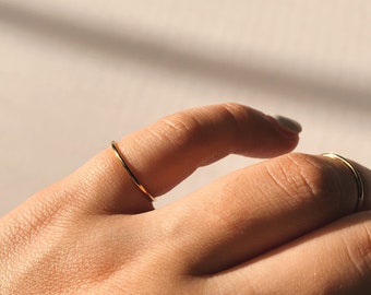 Thin Gold Pinky Ring, 14k Gold Filled Ring, Band Ring, Waterproof Ring, Gold Stacking Ring, Minimal Pinky Ring, Gold Filled Pinky Ring