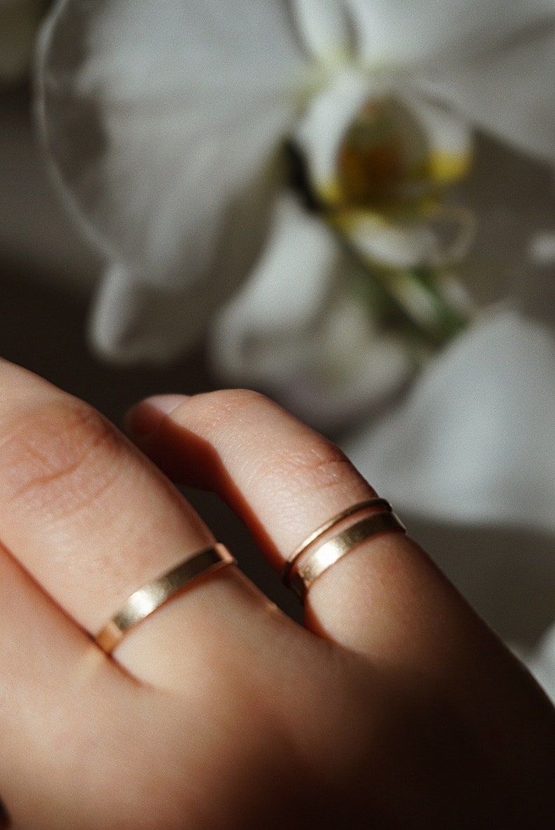 Thin Gold Pinky Ring, 14k Gold Filled Ring, Band Ring, Waterproof Ring, Gold Stacking Ring, Minimal Pinky Ring, Gold Filled Pinky Ring image 10