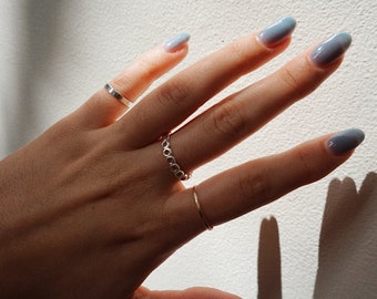 Silver Pinky Ring Band Ring, Sterling Silver Ring, Waterproof