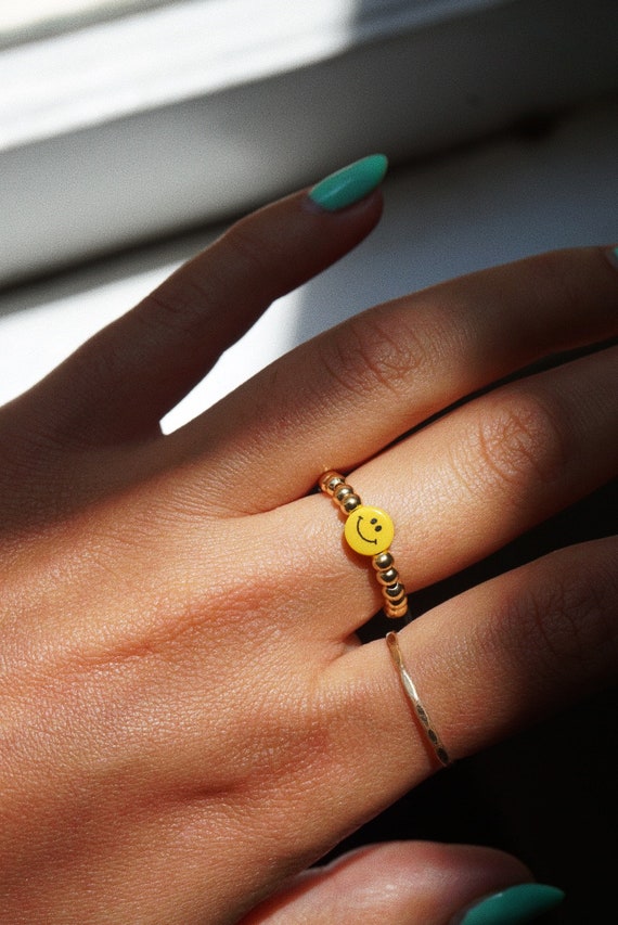 Yamobi Damen Chunky Ring Set Gold | 6 Stück Vergoldet | Stapelbare Statement Ringe