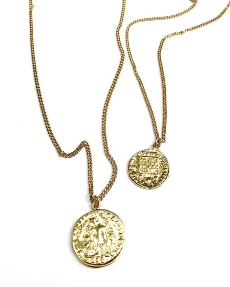 Gold Coin Necklace Set Layered Coin Necklace Gold Filled Etsy