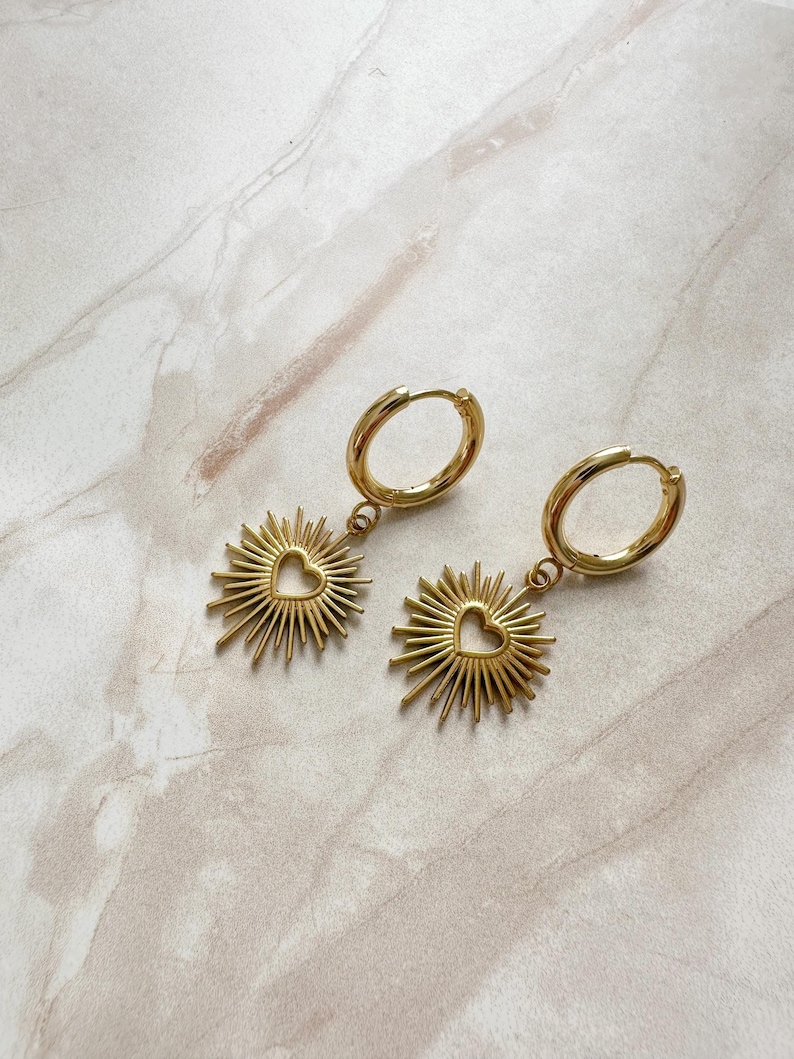 Flaming heart ex-voto charm earrings