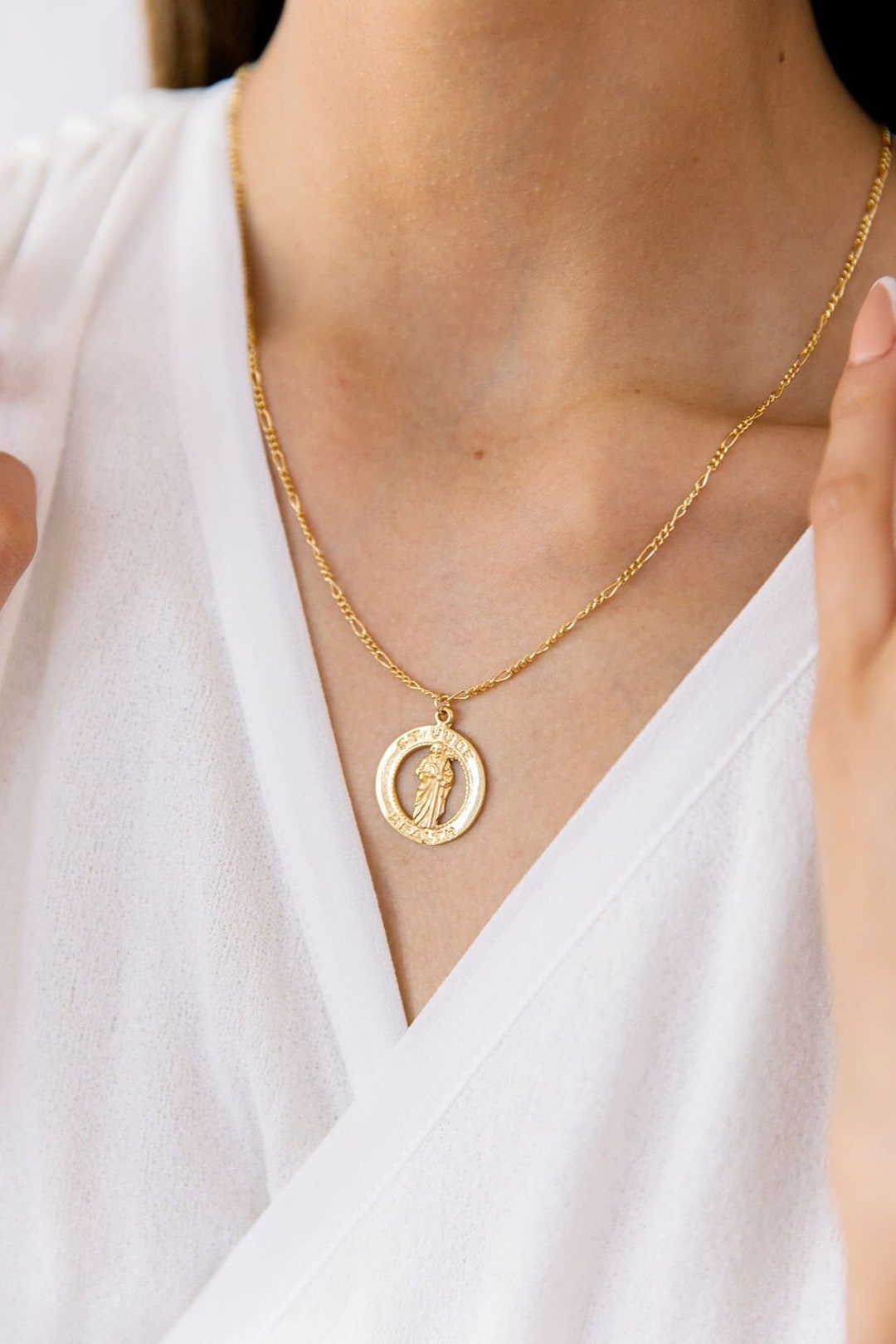 St Jude Necklace, 14k Gold Filled St Jude Medal, Saint Jude Necklace ...