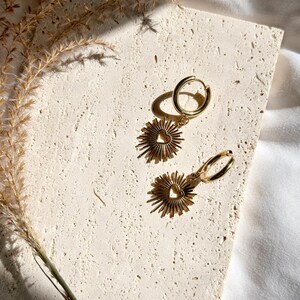 18k gold plated Sacred Heart of Jesus earrings