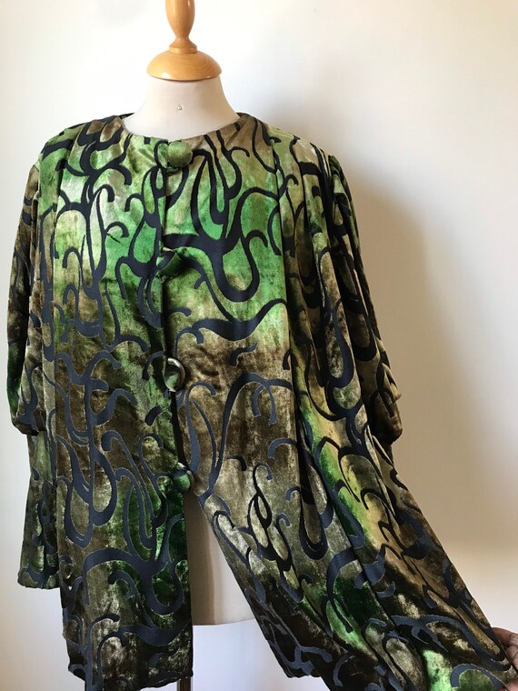 Vintage 80’s velour brushed velvet tunic top jack… - image 5