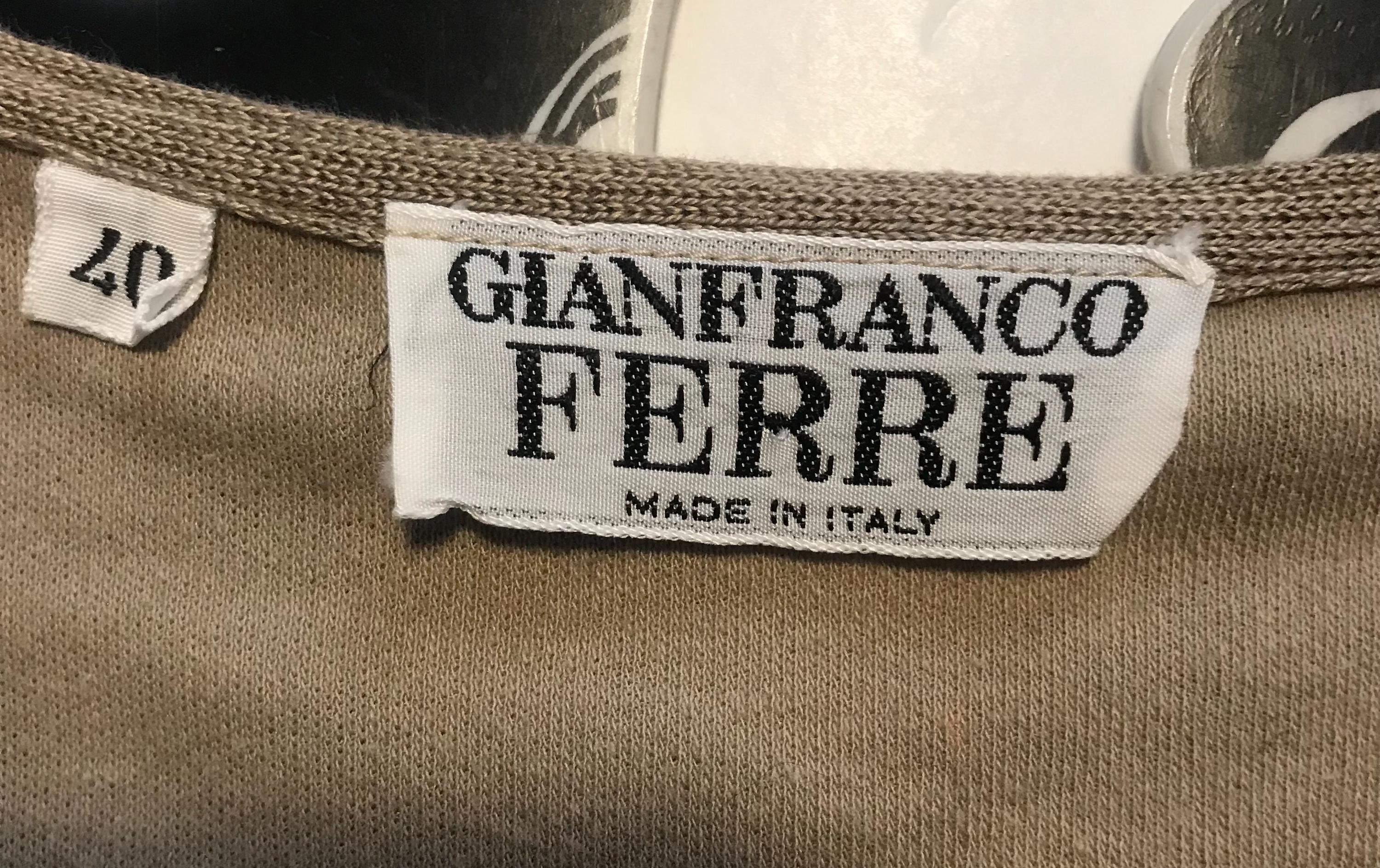 トップス 80s OAKS by GIAN FRANCO FERRE Knit Tops Vintage 80's Gianfranco FERRÈ Party Hip Cotton T-shirt