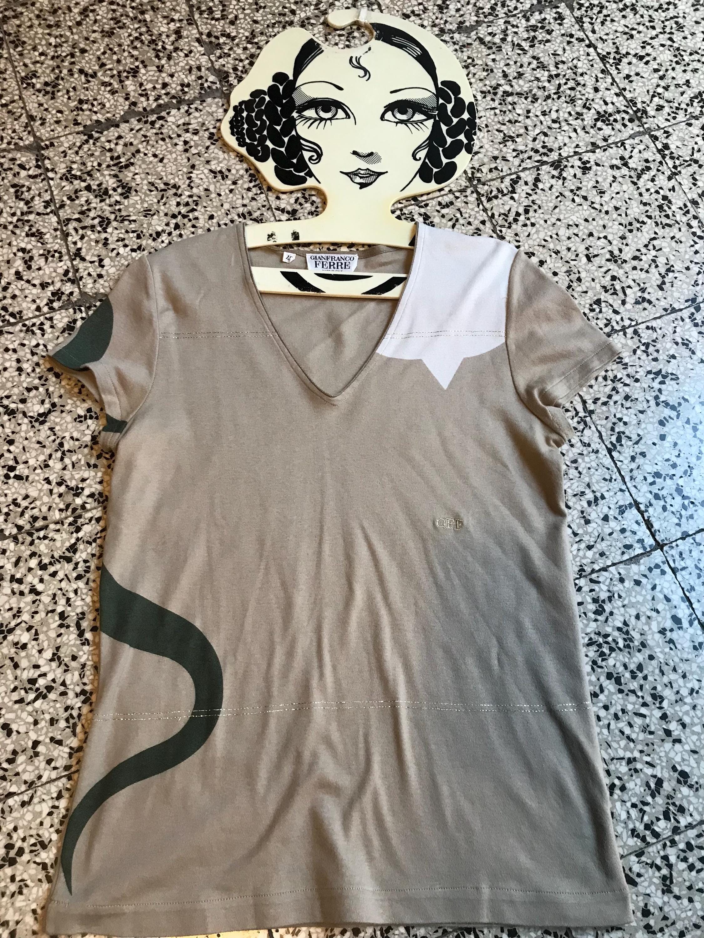 トップス 80s OAKS by GIAN FRANCO FERRE Knit Tops Vintage 80's Gianfranco FERRÈ Party Hip Cotton T-shirt