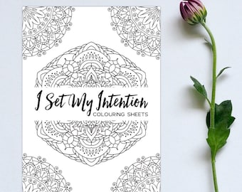 Printable Mandala Colouring Book Sheets Coloring Affirmations PDF Download For Adults Mindfulness Anti Stress Art Colour Therapy