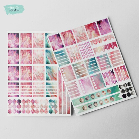Printable Planner Stickers Space Galaxy Planner Stickers | Etsy
