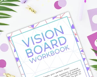 Vision Board Arbeitsbuch Journaling Download ~ Vision Board Printable, Vision Board Kit, Vision Board Vorlage, Gesetz der Anziehung Planner