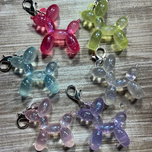 Glow in the Dark Balloon Animal Dog Badge Reel Charm