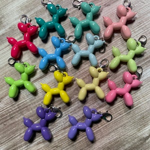 Balloon Animal Dog Badge Reel Charm