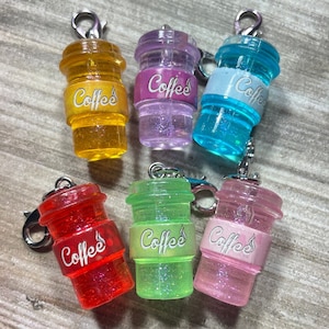 Coffee Cup Badge Reel Charm