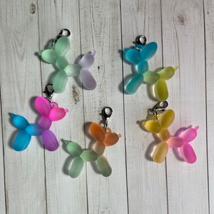 Ombré Balloon Animal Dog Badge Reel Charm