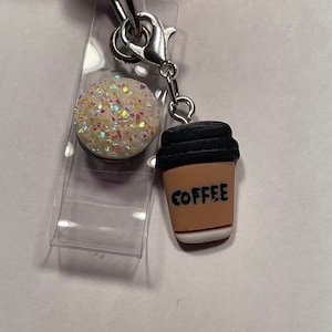 Coffee Cup Badge Reel Charm