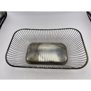 Gorham Basket Bread Silver Plate que sirve alambre elegante YC 747 EP Vintage 1990s