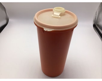 Vintage Tupperware Pour & Store Container Cylinder Orange 261 with 564 Pour Lid