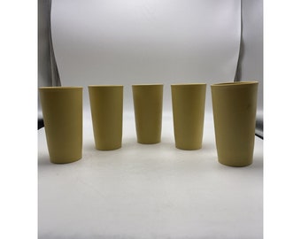 Tupperware Tumbler Cups 5 st Harvest Gold 355 ml Stapelbara 873 Vintage 1970-tal