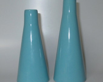 Salem North Star Northstar RARE salt and pepper shakers Retro Sputnik McM Atomic Hop Scotch turquoise blue set TRUE PAIR Excellent Cond