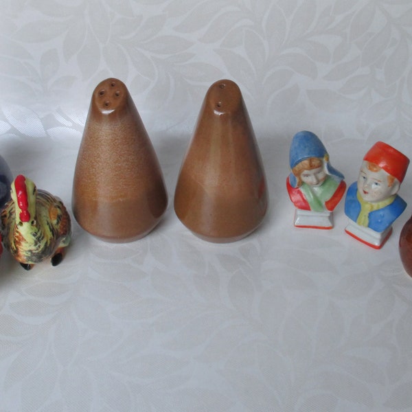 salt pepper shakers Your Choice 5 pair different sets all with NOchips turkey/frankoma westwind/salt glaze/lil brown jugs/girl boy