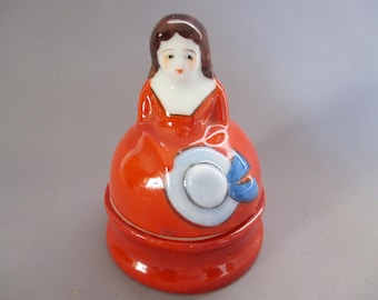 Rare Noritake Deco Lady Masked Pierrette Salt & Pepper Shakers Set