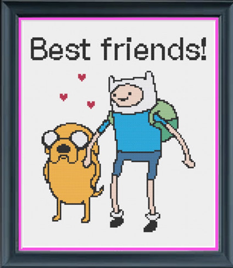 Adventure Time pattern best friends Finn and Jake x-stitch ...