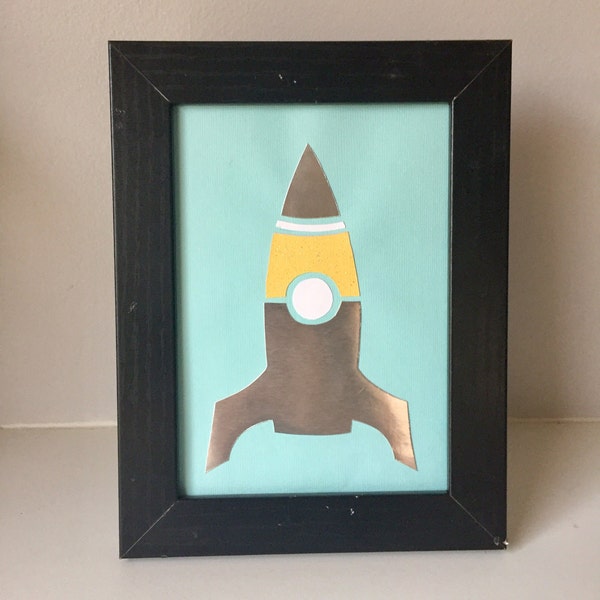 5"x7" Rocketship 3D Paper Print - Space and Spaceships