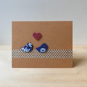 Handmade Love Birds Card