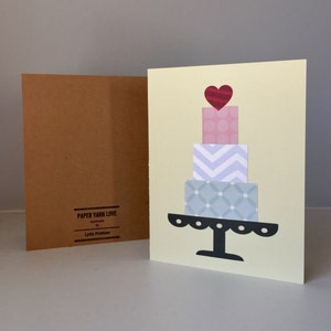 Wedding Cake Cards - 3D Paper Greeting Card - Engagement, Anniversary, Bridal Shower