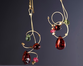 Garnet dangle earrings