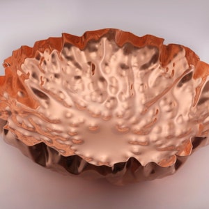Large hammered copper bowl 11, 7th year anniversary gift for him / her image 2