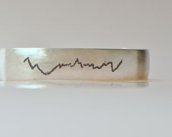 Personalized heartbeat bracelet, sterling silver