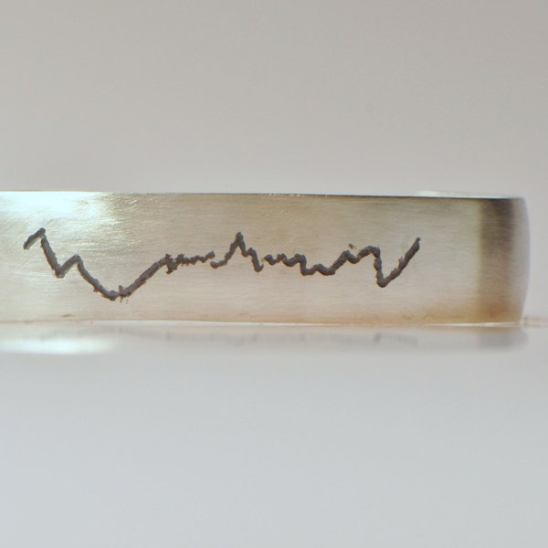 Personalized heartbeat bracelet, sterling silver