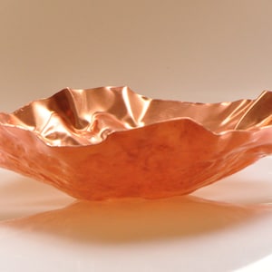 Large copper bowl, sculptural bowl, contemporary decor, fall table decor