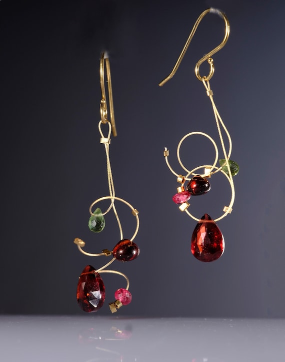 Garnet dangle earrings