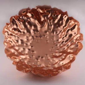 Large hammered copper bowl 11", 7th year anniversary gift for him / her