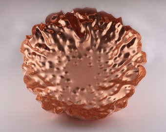 Large hammered copper bowl 11", 7th year anniversary gift for him / her