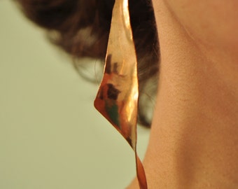 Long bronze earrings, elegant earrings