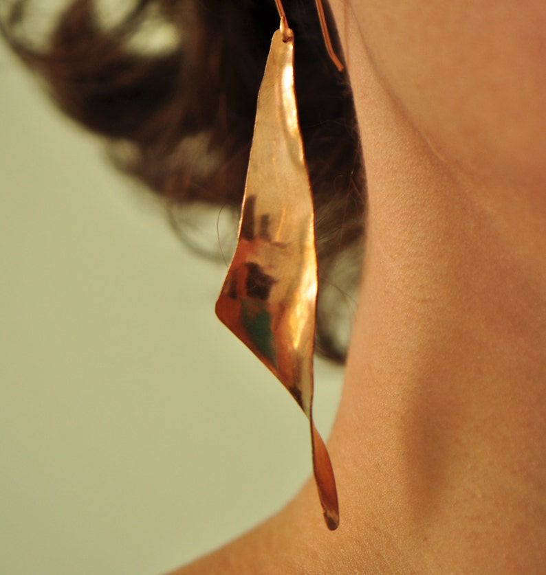 Long bronze earrings Etsy