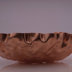 Large hammered copper bowl 11, 7th year anniversary gift for him / her image 3