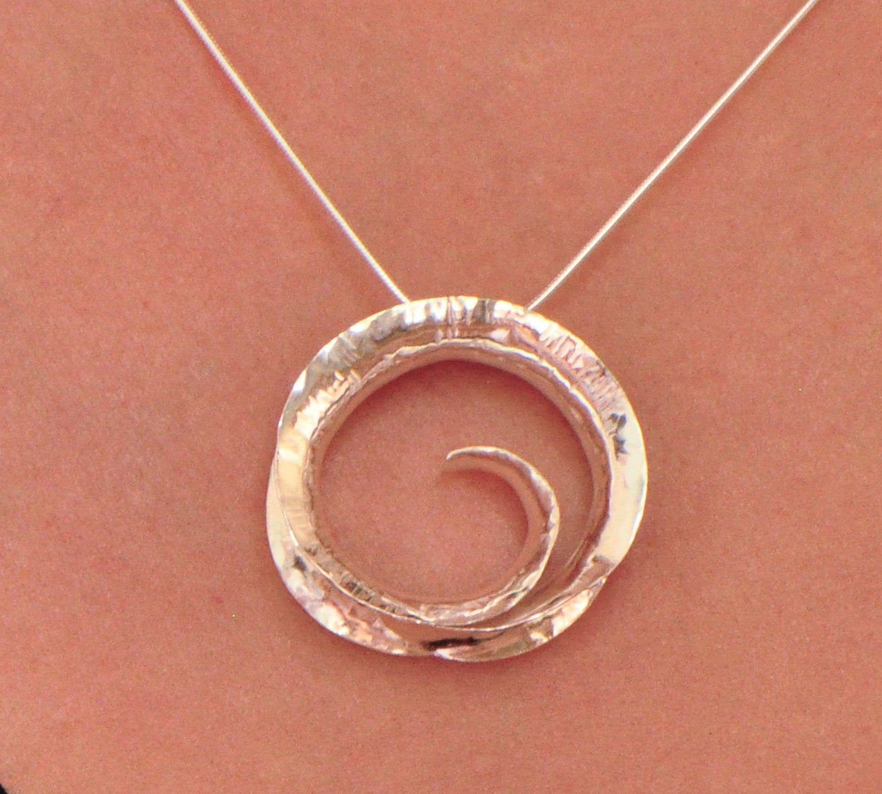 Ocean wave pendant necklace in sterling silver