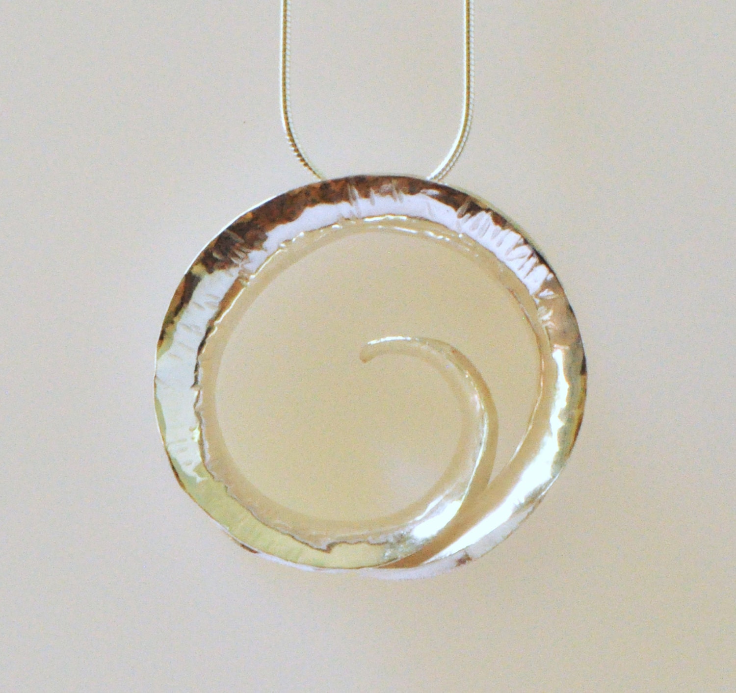 Ocean Wave Pendant Necklace in Sterling Silver Handmade - Etsy