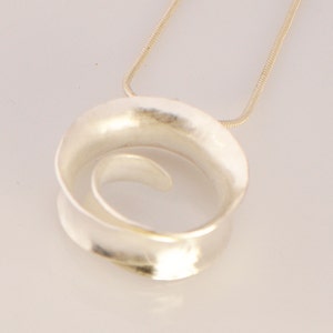 Ocean wave sterling pendant, small