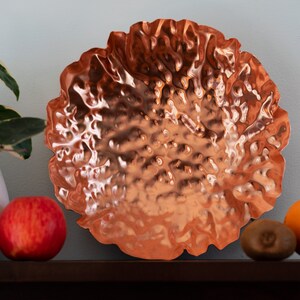 Large hammered copper bowl 11, 7th year anniversary gift for him / her image 6