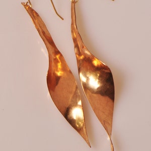 Long bronze earrings, elegant earrings image 2