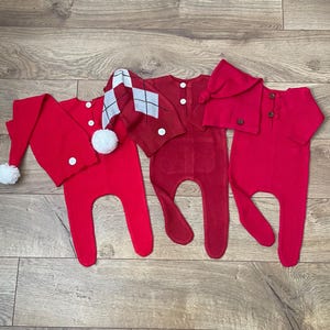 Newborn Christmas Jammie Set Little Santa Outfit Baby Holiday Romper Set Photography Prop Baby Christmas Gift For  Baby Shower Unique Gift