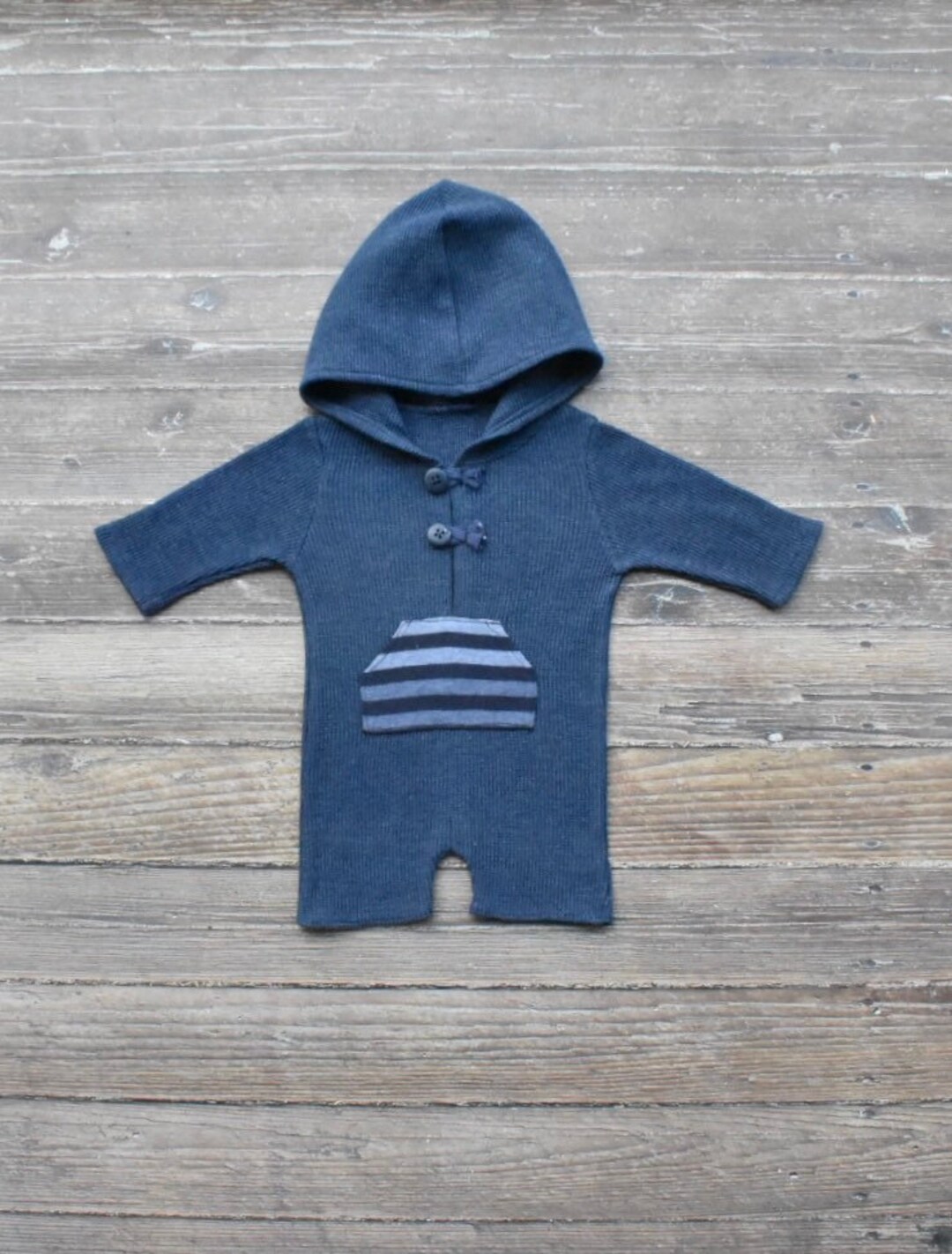 Baby Boy Hooded Romper Navy Infant Romper Newborn Boy Etsy