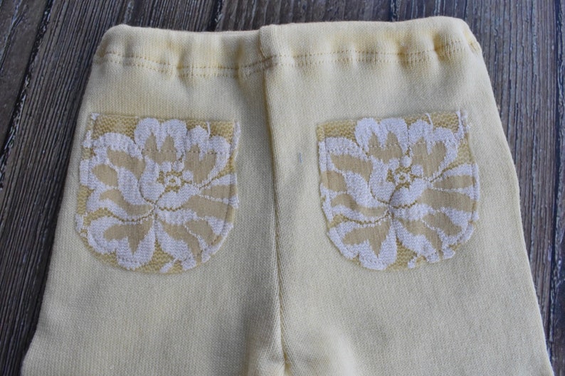 pale yellow pants tieback set Newborn girl photo props baby gift, girl pants set baby props baby girl tieback set